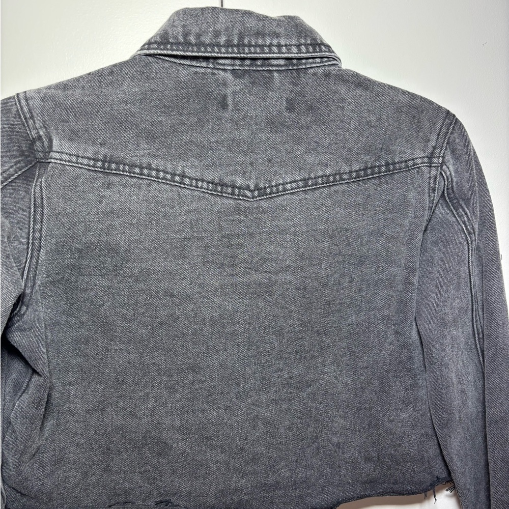Urban Bliss Black Denim Cropped Jacket - Picture 6 of 7